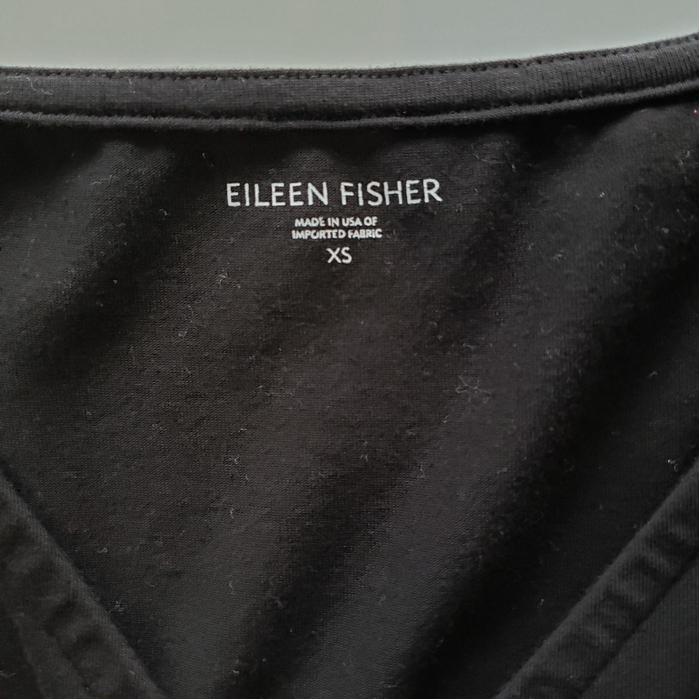 EILEEN FISHER V neck Sleeveless Black Dress - Picture 5 of 6